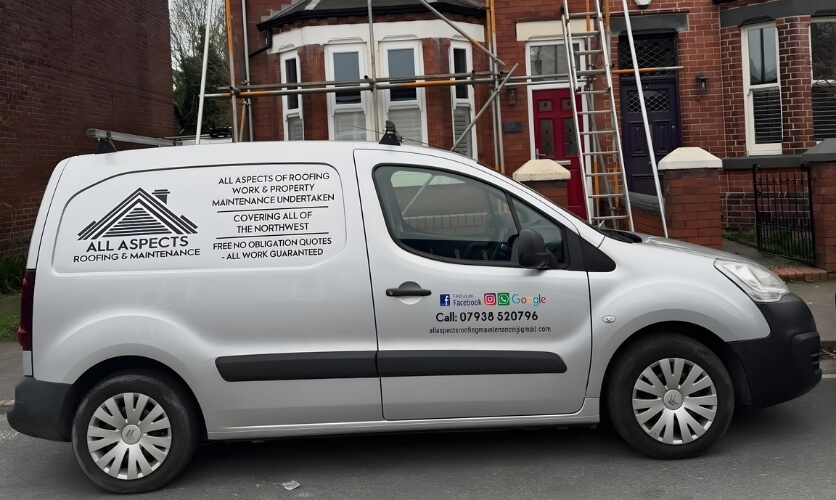 All Aspects Roofing & Maintenance van - Professional roofing contractors in Merseyside