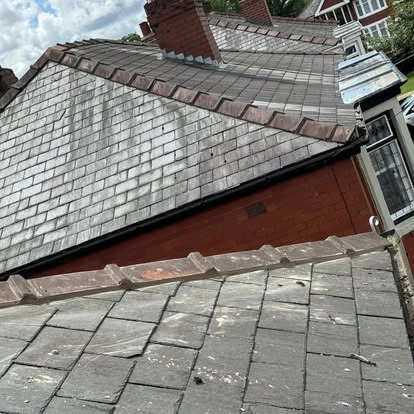 Lead flashing installation around chimney for waterproofing